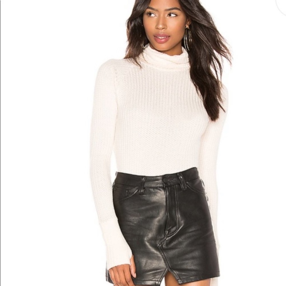 Chaser Waffle Knit Sweater Turtleneck Small Tunic